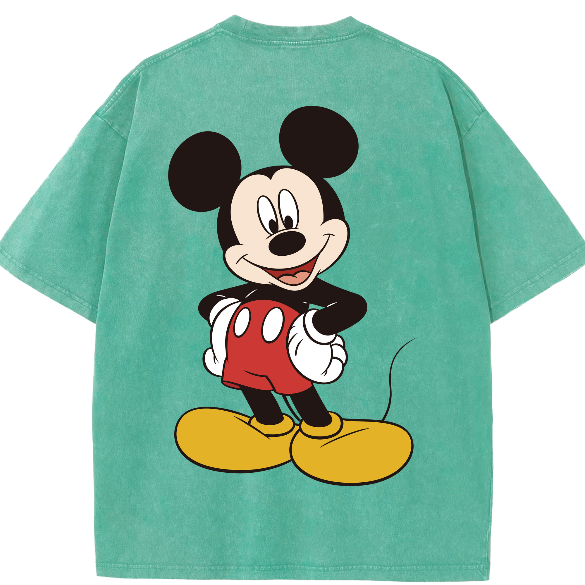 （画像用） ミッキーマウス Mickey Mouse 綿100% ヴィンテージ風 半袖Tシャツ（背面プリント）